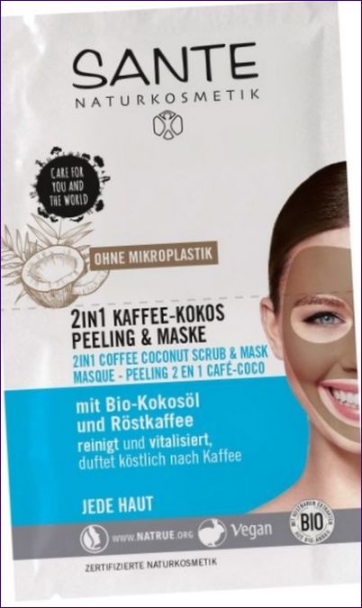 Sante Facial Scrub 2-i-1 kaffe og kokosnød