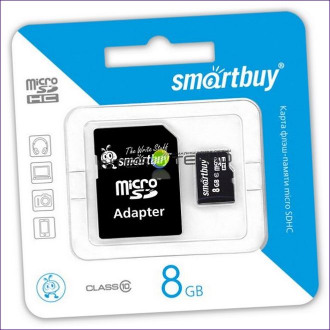 SmartBuy microSDHC Class10 8GB + SD-adapter