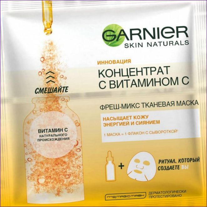 GARNIER, CONCENTRATE VITAMIN C FUGTIGHEDSGIVENDE ANSIGTSMASKE